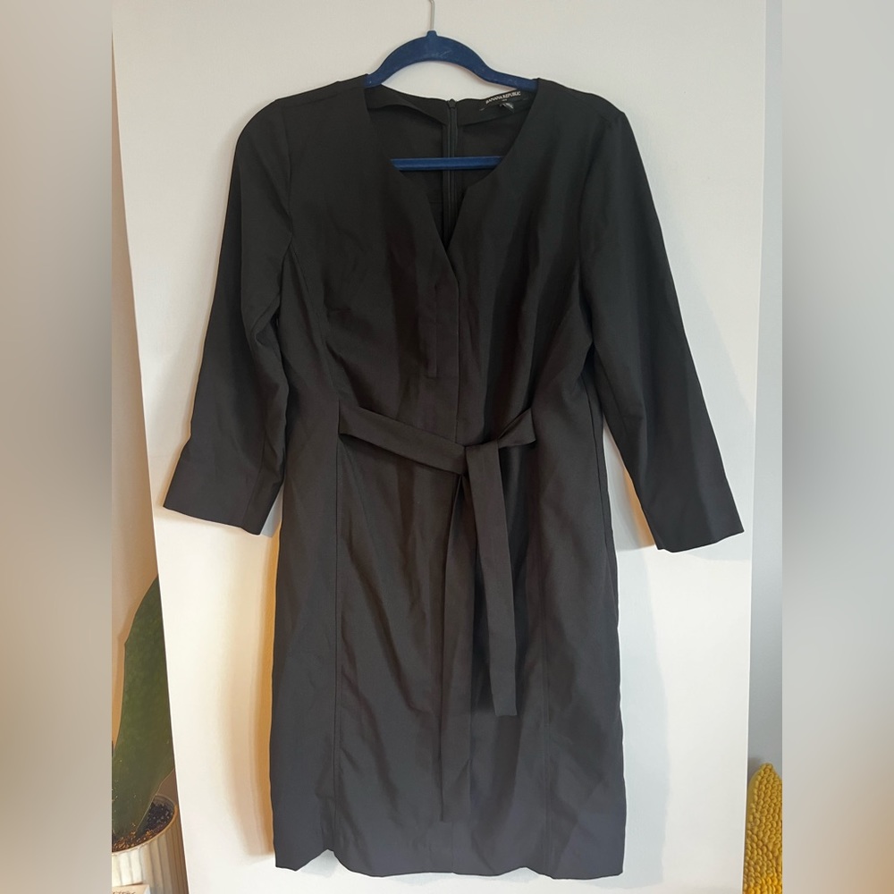Banana Republic black work dress with tie, size 10